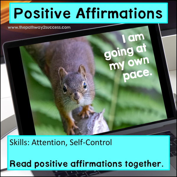 Read positive affirmations with a nature theme