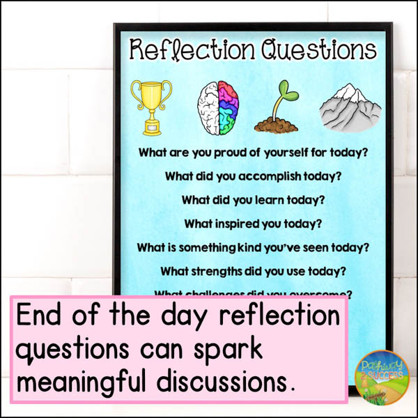 end of the day reflection questions - a free list for the classroom