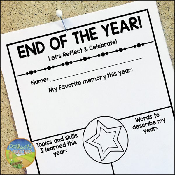 end of the year free pennant activity for kids in the classroom