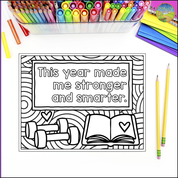 end of the year coloring positive affirmation activities for kids
