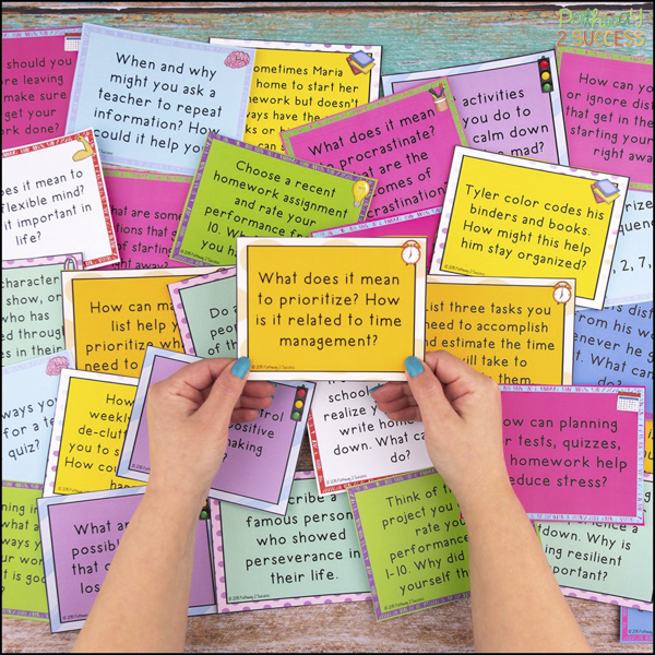 executive functioning discussion cards for kids and teens