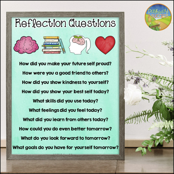 free end of the day reflection posters for kids and teens