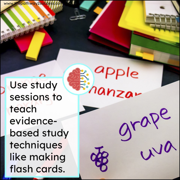 Use study sessions to teach evidence-based study techniques to middle and high school kids