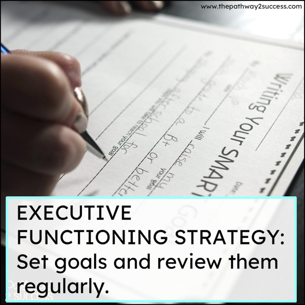 executive functioning strategy: set goals and review them regularly