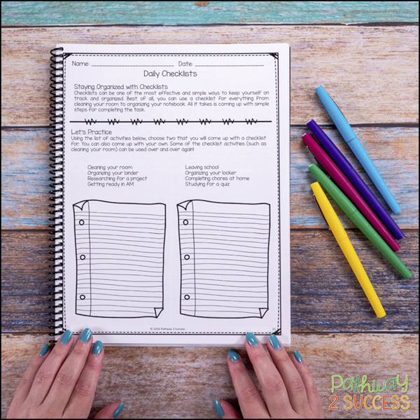 executive functioning workbook