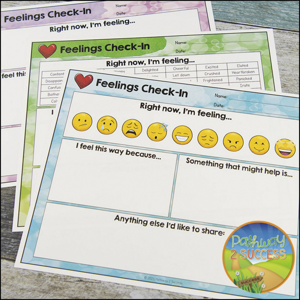 free emotions check-in worksheets for kids and teens