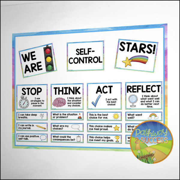 Self-control STAR bulletin board for teachers in the classroom